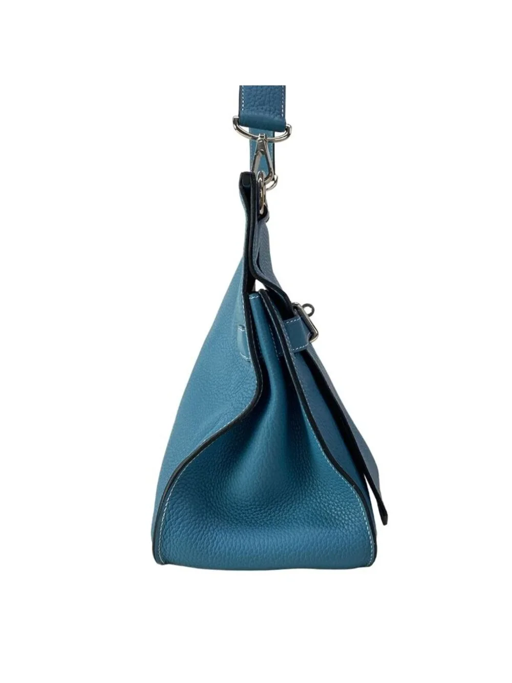 Hermes Shoulder Bag Gipsiere 34 Blue Jean Silver
